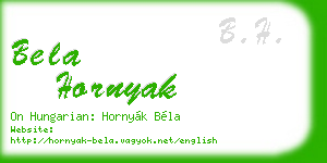 bela hornyak business card