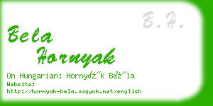 bela hornyak business card